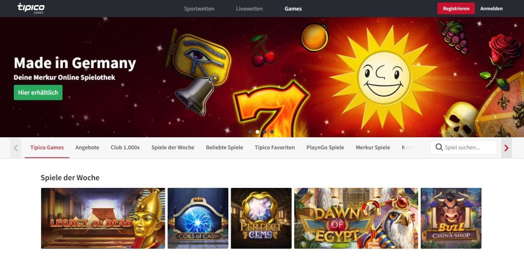 Tipico Games Casino website