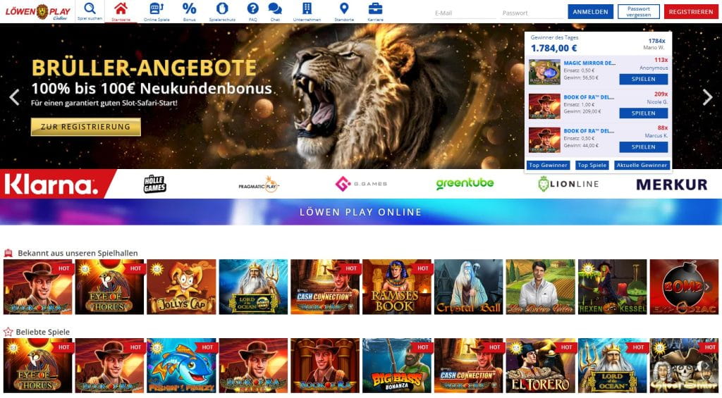 Lions Play Casino website